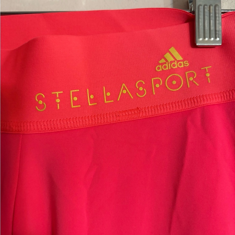 Adidas by Stella McCartney STELLASPORT leggings neon orange/pink  grey cuffs. S - Picture 5 of 6